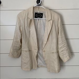 Linen blazer tan MEDIUM
